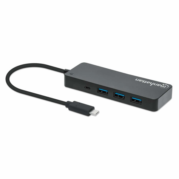 Manhattan 7-Port USB 3.0 Typ-A Hub USB-C 5000 Mbit/s schwarz