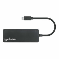 Manhattan 168410 Schnittstellen-Hub USB Typ-C 5000 Mbit/s Schwarz