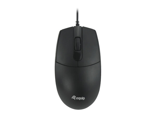 Equip Silent Optical Mouse USB schwarz 1200dpi 3 Tasten optische Maus Rechts+Linkshänder