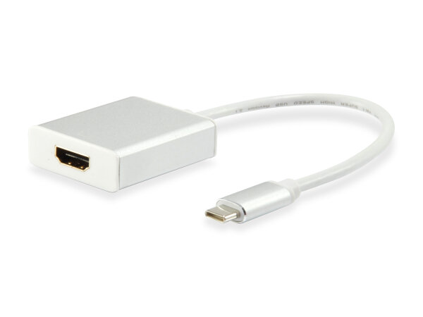 Equip Adapter USB 3.0 Typ-C Stecker / HDMI 4K Buchse 15cm Kabel weiß  USBC auf HDMI