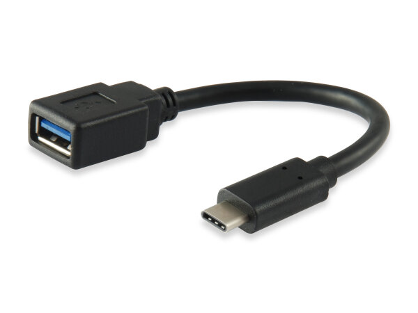 Equip USB 3.0 Typ-C Stecker / USB 3.0 Typ-A Buchse 15cm Adapter schwarz