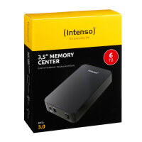 6TB Intenso Memory Center USB-B 3.0 extern 3.5"SATA 6Gb/s HDD schwarz