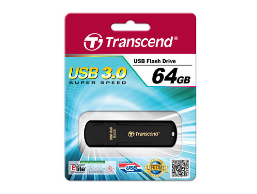 Transcend JetFlash elite 700 64GB USB 3.0 USB-Stick USB Typ-A 3.2 Gen 1 (3.1 Gen 1) Schwarz