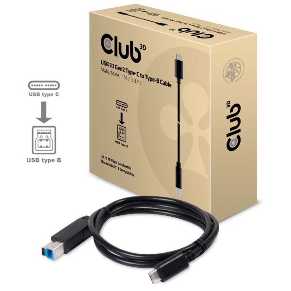 Club3D Kabel   USB 3.1 Typ C > USB Typ B 1,0m     St/St retail
