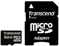 Transcend TS8GUSDHC10 Speicherkarte 8 GB MicroSDHC NAND...