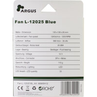 Inter-Tech Argus L-12025 BL 120mm Case Fan Lüfter  blau