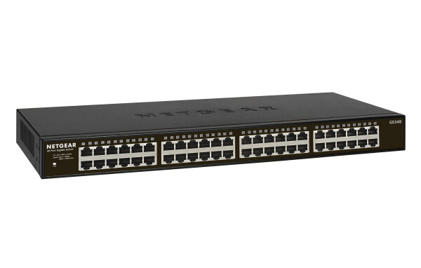 NETGEAR GS348 Unmanaged Gigabit Ethernet (10/100/1000) 1U Schwarz