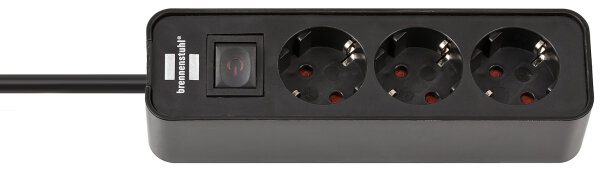 Brennenstuhl Steckdosenl. Ecolor 3-x schwarz/schwarz Schalt