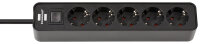 Brennenstuhl Steckdosenl. Ecolor 5-x schwarz/schwarz Schalt