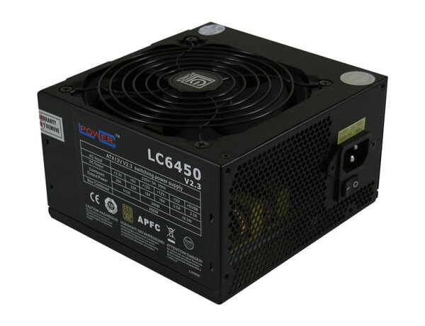 450 Watt LC Power LC6450 V2.2 Super Silent 450W Netzteil 12cm Lüfter schwarz