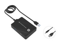 CONCEPTRONIC 4-Port Hub USB-A3.0->3xA2.0/A3.0/DC...