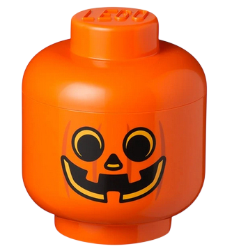 Room Copenhagen LEGO Storage Head Aufbewahrungskopf 8.5l groß Kürbis orange/schwarz