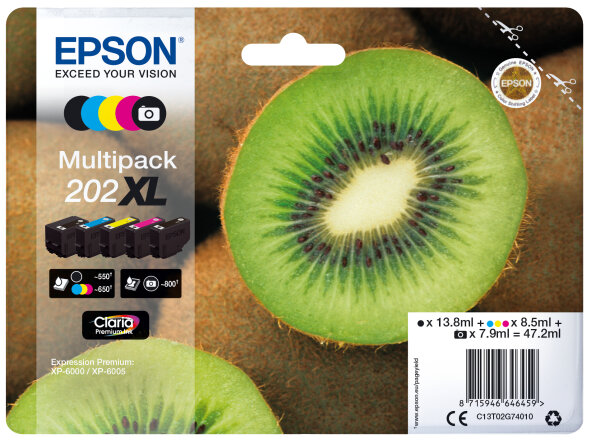 Patrone Epson 202 5er-Pack black + color XL            T02G7