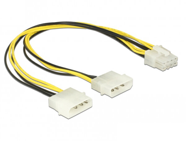 DELOCK Stromkabel Molex 2x4Pin -> EPS 8Pin St/St 30cm