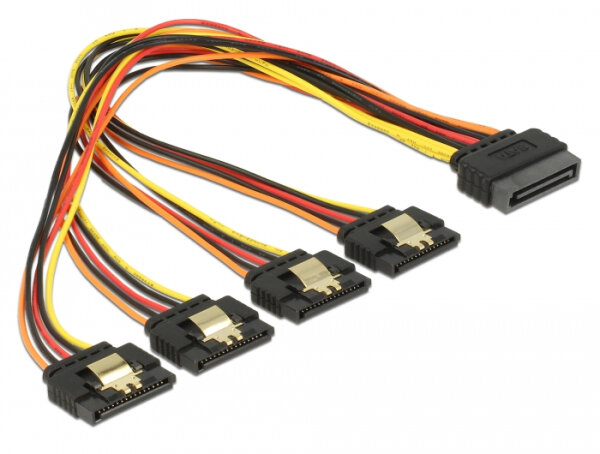 DELOCK Stromkabel 4x 15Pin SATA -> 2x 15Pin SATA St/Bu 30cm