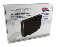 LC-Power 3.5" SATA 6Gb/s Case externes Gehäuse USB-C 3.1 extern schwarz