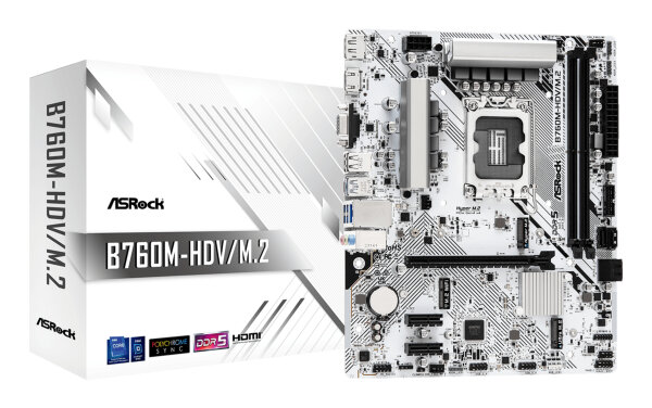 ASRock B760M-HDV/M.2            1700 mATX HDMI/DP/VGA   DDR5 retail
