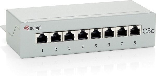 Equip 8-Port Cat.5e geschirmtes Desktop Patch Panel, Hellgrau