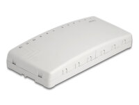 DELOCK Mini Desktop Patchpanel 12 Port Cat.6A grau