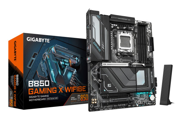GIGABYTE B850 GAMING X WIFI6E Motherboard - AMD Ryzen 9000 Serie CPUs, 12+2+2 Phasen digitales VRM, bis zu 8200MHz DDR5 (OC), 1xPCIe 5.0 + 2xPCIe 4.0 M.2, 2.5G LAN, WIFI 6E, USB 3.2 Gen 2x2