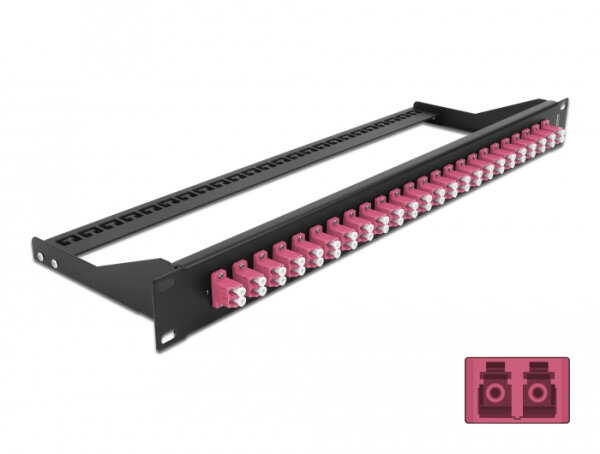 DELOCK 19" LWL Patchpanel 24 Port LC Duplex violett