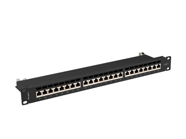 LANBERG 19" Patchpanel 1U 24-Port CAT.7 FTP geschirmt sw