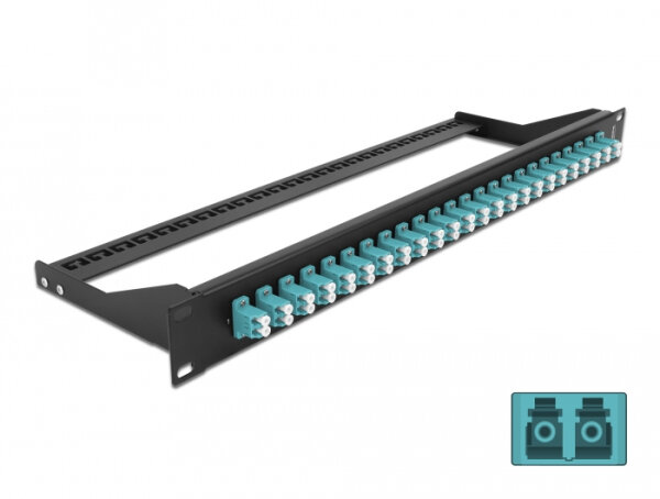 DELOCK 19" LWL Patchpanel 24 Port LC Duplex aqua