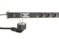 Digitus Steckdosenleiste mit Aluminiumprofil und Überspannungsschutz, integrierter Netzfilter, 7-fach Schutzkontaktsteckdose, 2 m Zuleitung Schutzkont