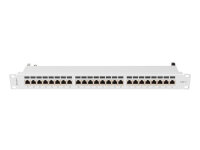 LANBERG 19" Patchpanel 1U 24-Port CAT.7 FTP geschirmt grau
