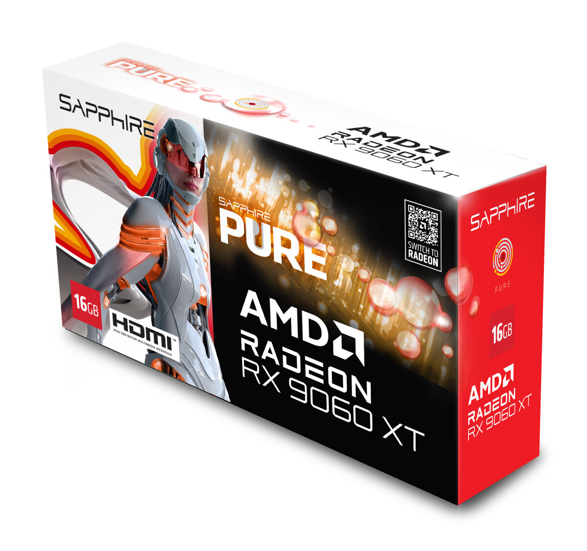 Sapphire PURE AMD Radeon RX 9060 XT GPU 16 GB GDDR6, 478,90