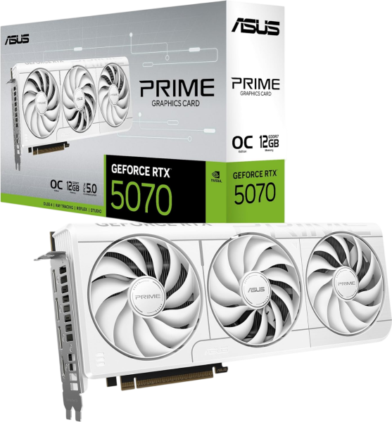 12GB ASUS PRIME-RTX5070-O12G-WHITE Prime GeForce RTX 5070 OC White GDDR7 RTX5070 Overclocked