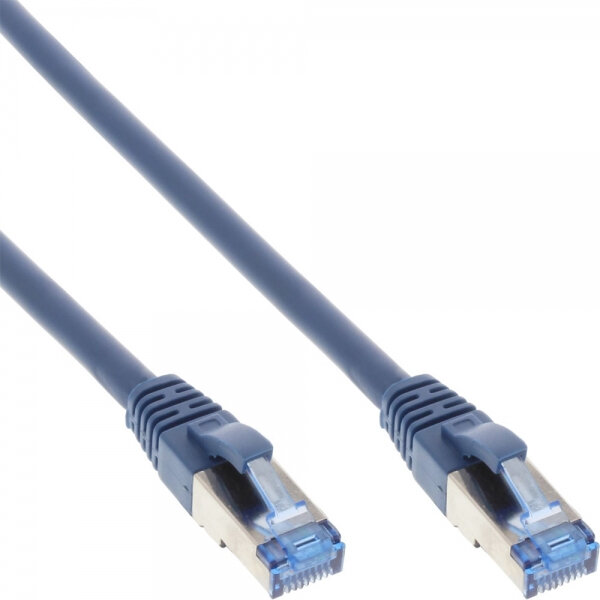 InLine Patchkabel, S/FTP (PiMf), Cat.6A, halogenfrei, blau, 1,5m