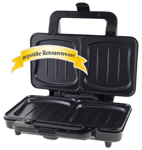 Emerio Sandwichtoaster XXL 900 Watt Muschelform Edelstahl schwarz Sonderware