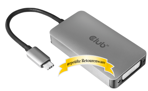 Club3D CAC-1510-A USB-C auf DVI Adapter für Apple Cinema Display 25cm Kabel Sonderware