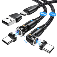 Vafoton USB-C / Typ-A Magnet Ladekabel 100W 1.8m + 1m...