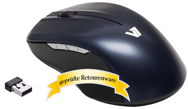 V7 Wireless Blue Trace Maus 2.4GHz Funk 1600dpi 4 Tasten kabellose Maus SONDERWARE