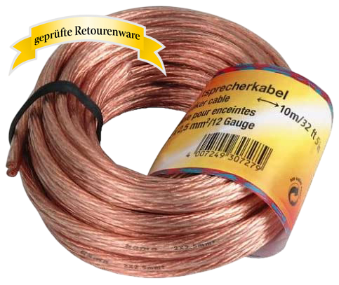 Hama Lautsprecherkabel 2x 2.5mm² 10m transparent Sonderware