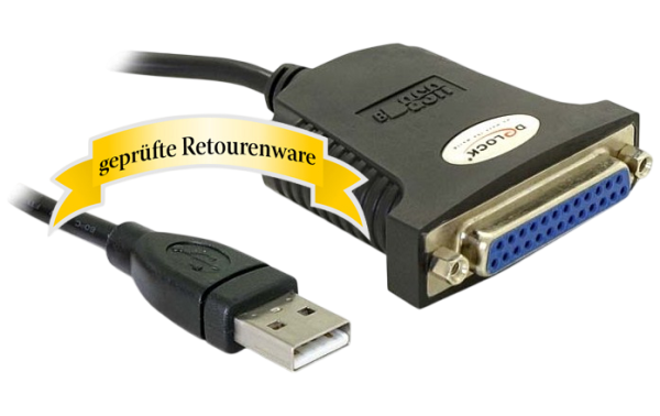 DeLOCK 61330 USB 1.1 Typ-A -> Parallel D-Sub 25 Stecker/Buchse 80cm Sonderware