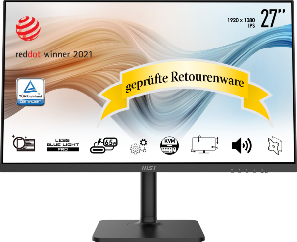 68.6cm (27") MSI Modern MD272QPDE IPS WQHD FreeSync Pivot Sonderware