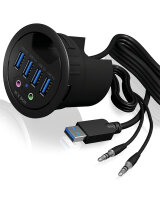 Hub  4-Port IcyBox USB 3.0 IB-Hub1403A Tisch-Hub mit Audio retail