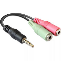 DELOCK Klinke Adapter 3,5mm 4Pin -> 2x 3,5mm St/Bu
