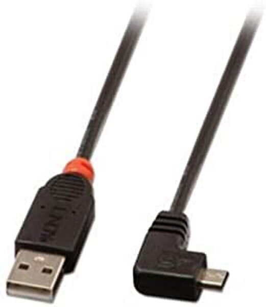 LINDY USB 2.0 Kabel Typ A/Micro-B 90° gewinkelt M/M 1m