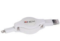 Lindy Lightning/USB 1m weiss
