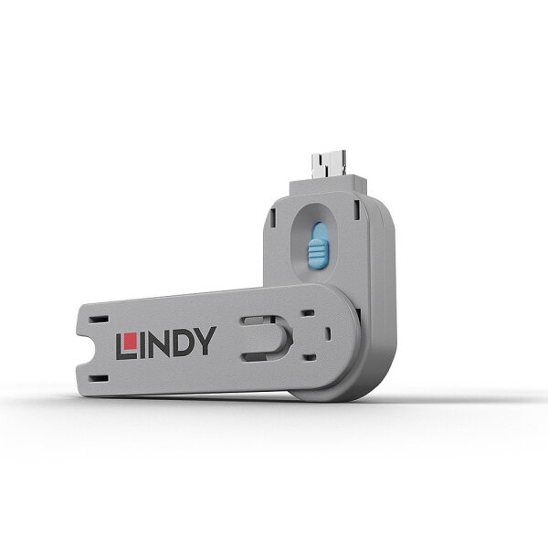LINDY Schlüssel für USB Typ A Port Schloss blau