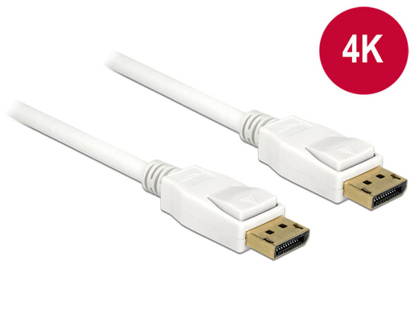 DELOCK Displayport Kabel DP -> DP St/St 5.00m weiß 4K