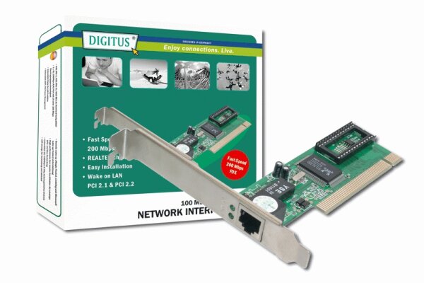 Digitus Fast Ethernet PCI Card 10/100 Mbps Netzwerkkarte RJ45