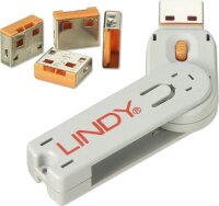 LINDY USB Typ A Portschlüssel 4xOrange mit...