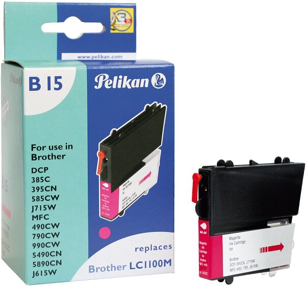 Pelikan Patrone Brother B15 LC1100 ma magenta kompatibel