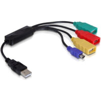 DELOCK USB-HUB 4-Port 3x USB A Bu +1x mini B St (Kabel)...