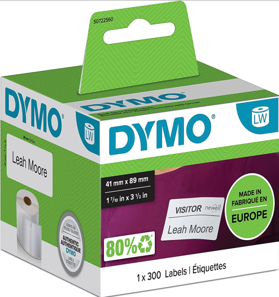 DYMO LW-Namensschilder   klein wei 41x 89mm ablös. 300St/Rol